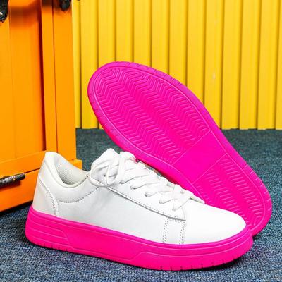 Lace-up White Shoes Casual Sneakers for Women PU Leather Walking Shoes Breathable Daily Flats Men Casual Sports Shoes Waterproof