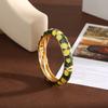 DIEZI Bohemian Sweet Enamel Flower Wide Bangles For Women Men Exaggerated Fashion Gold Color Bangles Bracelets Gift Jewelry