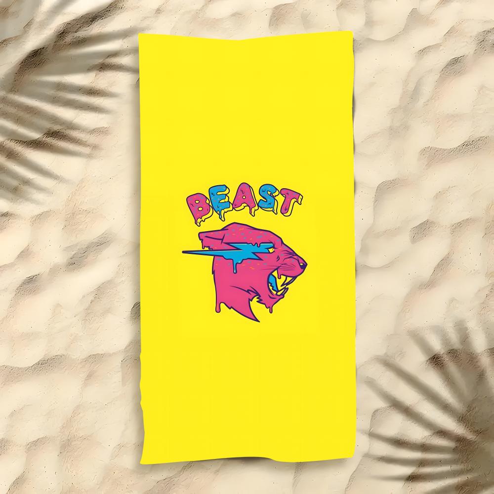 Person MrBeast Towel Polyester Beach Towel Quick Dry Sand Free Bath Towel for Summer Pool Travel Vacation