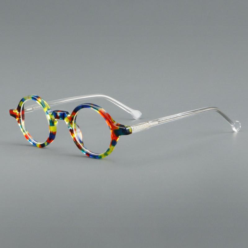 Retro Acetate glasses Myopia Hyperopia Prescription Round Eyeglass Frames Customizable Prescription Small Face Designer frame C6