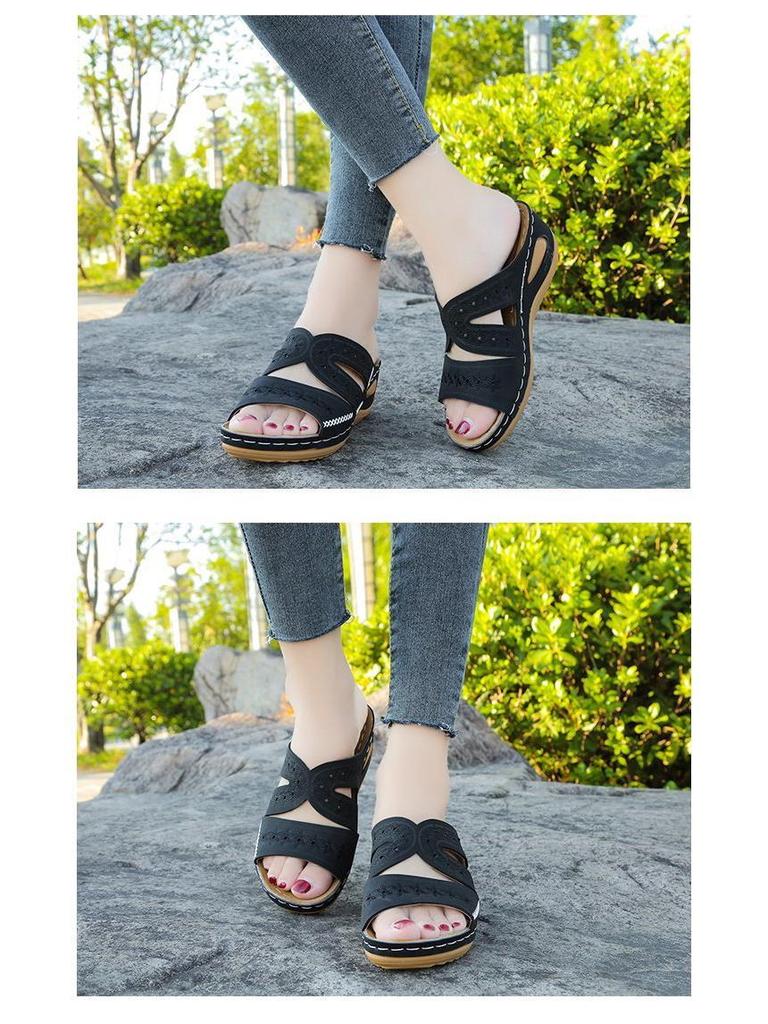 Sommer Europäischer & Amerikanischer Stil Übergröße Zehenfrei Dicksohlige Damen Sandalen