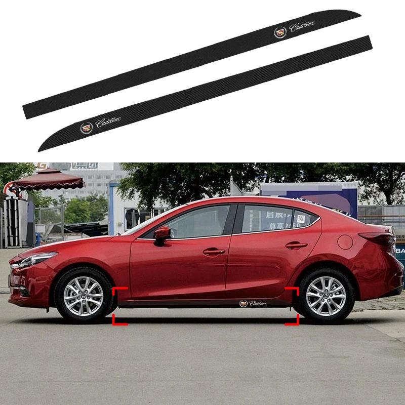 2x Car Door Side Skirt Sill Stripe Carbon Decals Accessories for Cadillac ATS BLS CT4 CT6 CTS ESCALADE STS XLR XT4 XT5 XTS SLS