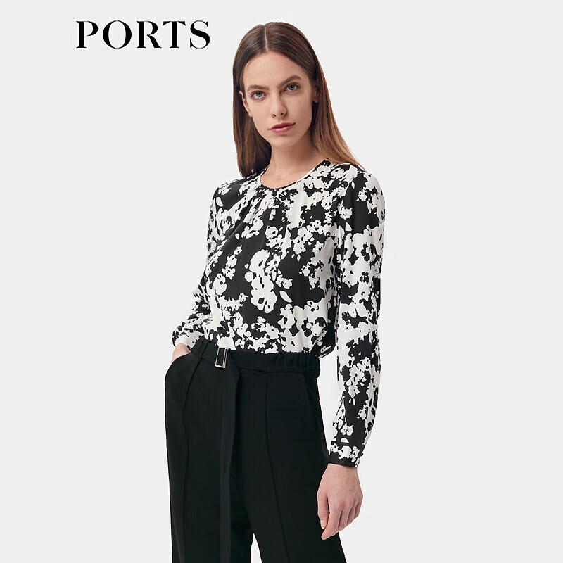Ports LT8B055TPT084 Women's Floral Print Silk Blend Shirt
