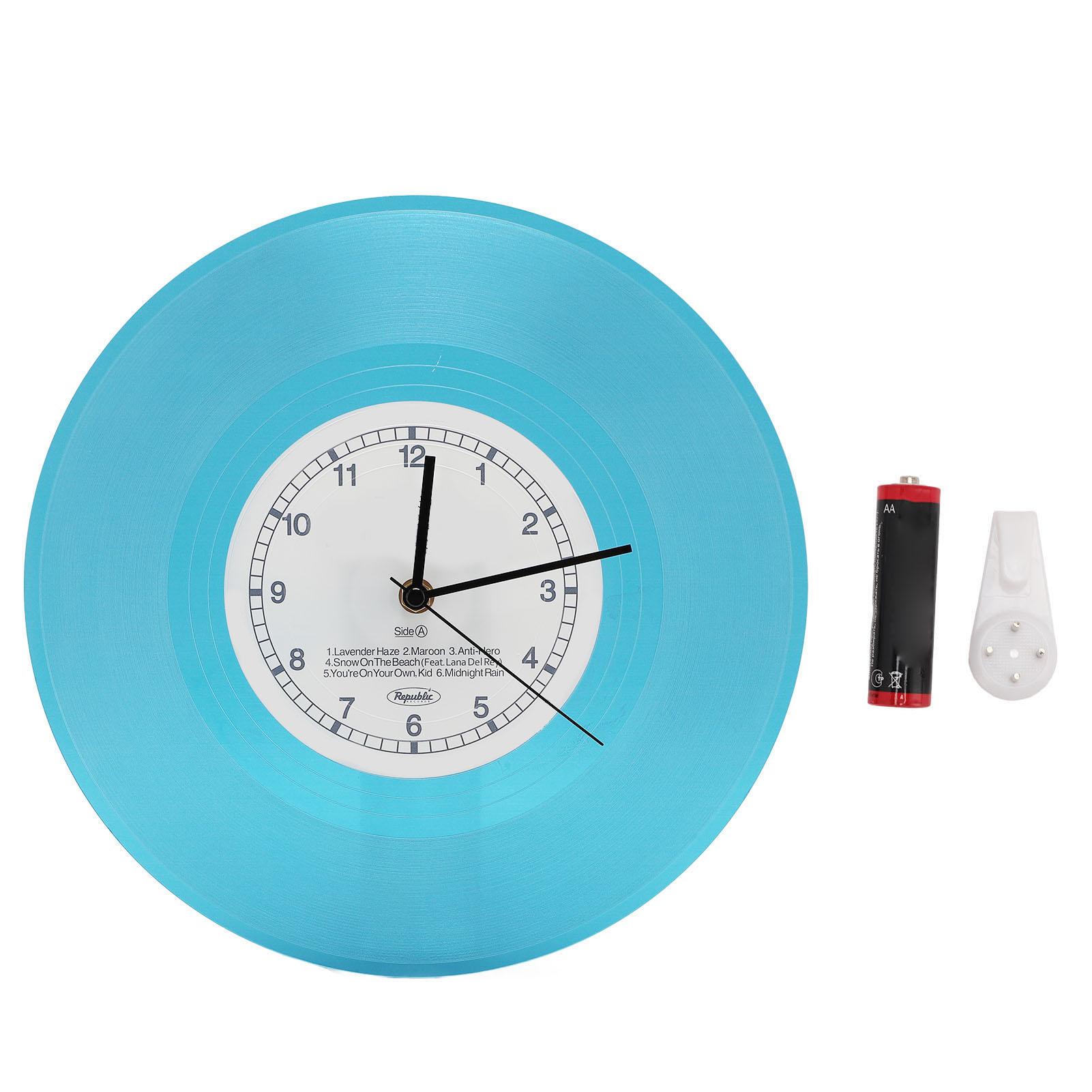 Бесшумные декоративные круглые настенные часы, не тикающие, работающие от батареек, кварцевые, легко читаемые, тихие настенные часы Blue