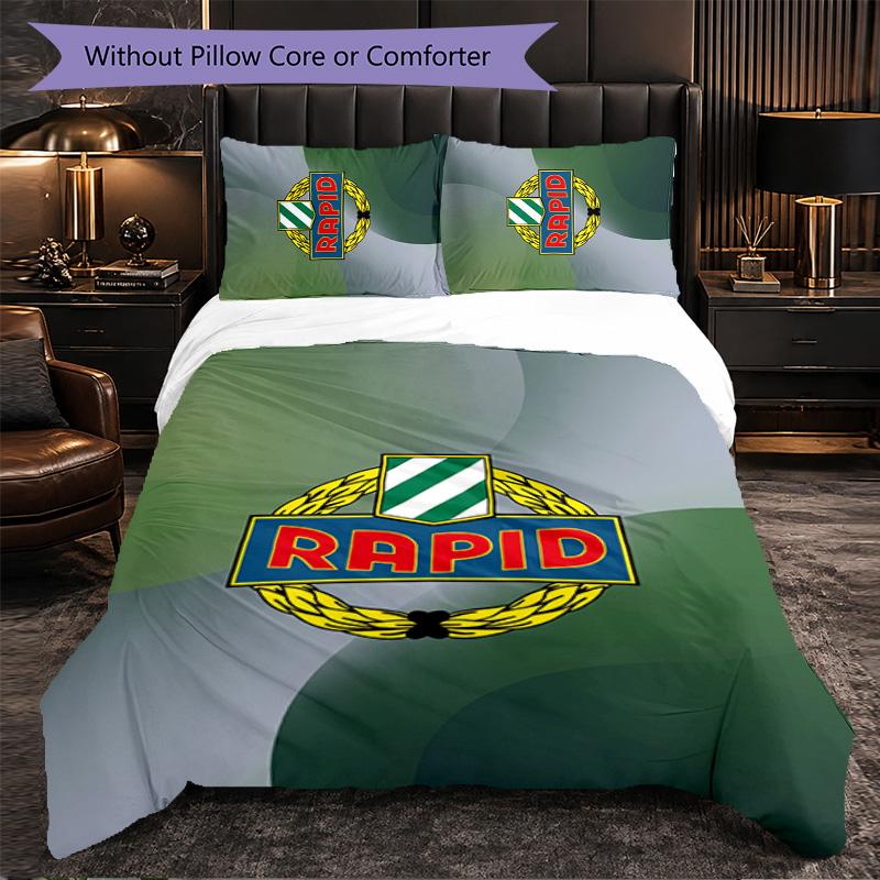 Rapid Wien FC Themed Bedding 3Pcs Duvet Cover Set Decorative Bed Linen For Teen Room Home Decoration