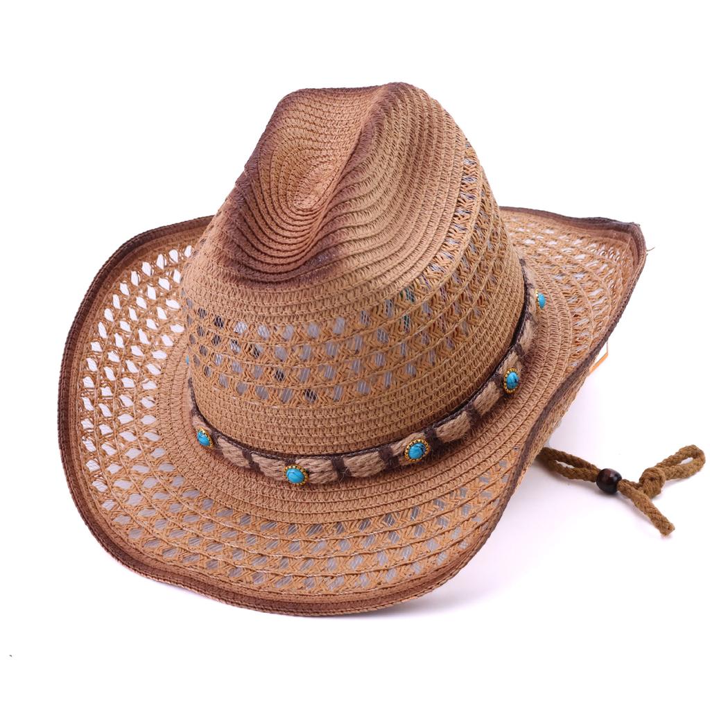 European and American Accessories, Western Cowboy Straw Hat, Retro Ethnic Style Jazz Hat, Men's and Women's Hats, Sun Protection Hat, Sun Hat