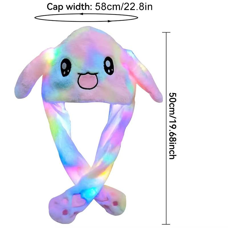 1 pièce Bandeau lumineux amusant Mignon Serre-tête Oreilles Pour Enfants Adultes avec Oreilles Mobiles Chapeau Lapin Peluche Lapin