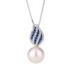 Autumn and Winter Jewelry Pearl Set Imitation Natural Pearl Royal Sapphire Necklace Stud Earrings