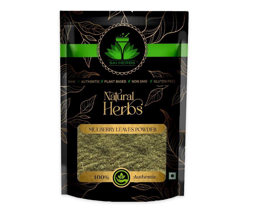 SAI HERBS Dried Raw Mulberry Leaves Powder - Pure & Natural (100 g)