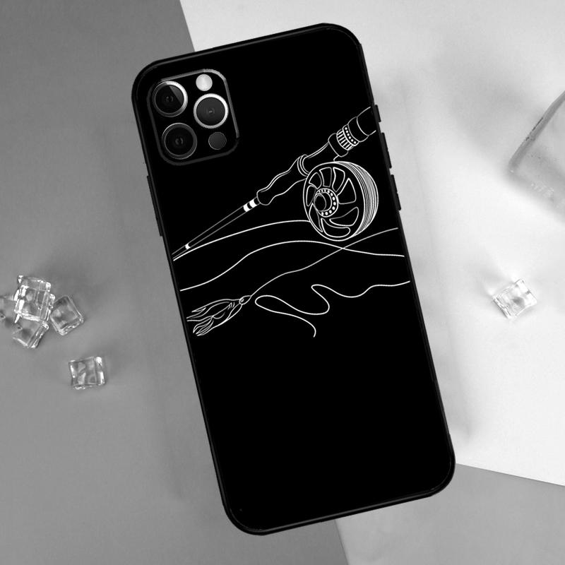Carp Fish Fishing Rod Phone Case For iPhone 16 Pro Max 12 13 Mini 11 14 15 Pro Max XR 16 15 Plus 16e Cover Shell