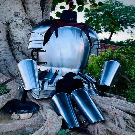 Medieval Steel Half Armor Suit  Battle-Ready Cuirass  Leg Guards  LARP Cosplay Armor Knight Costume Collectible Best Gift For Him