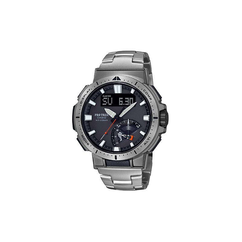 

Серія Casio PRO TREK-Дисковий подвійний дисплей Металевий Для активного відпочинку Альпінізм Радіокерування Сонячна енергія Спортивний Водонепроникний Кварцовий механізм Титановий ремінець PRW-70YT-7PRD чорний