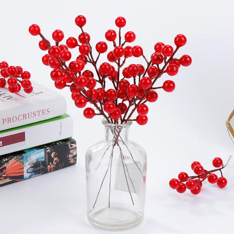 Christmas Simulation Berry 14 Berries Artificial Flower Fruit Cherry Plants Home Christmas Party Decoration DIY Gift