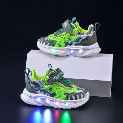 Jarní svítící dinosauří tenisky 2025 pro batolata a děti - Trendy svítící sportovní boty