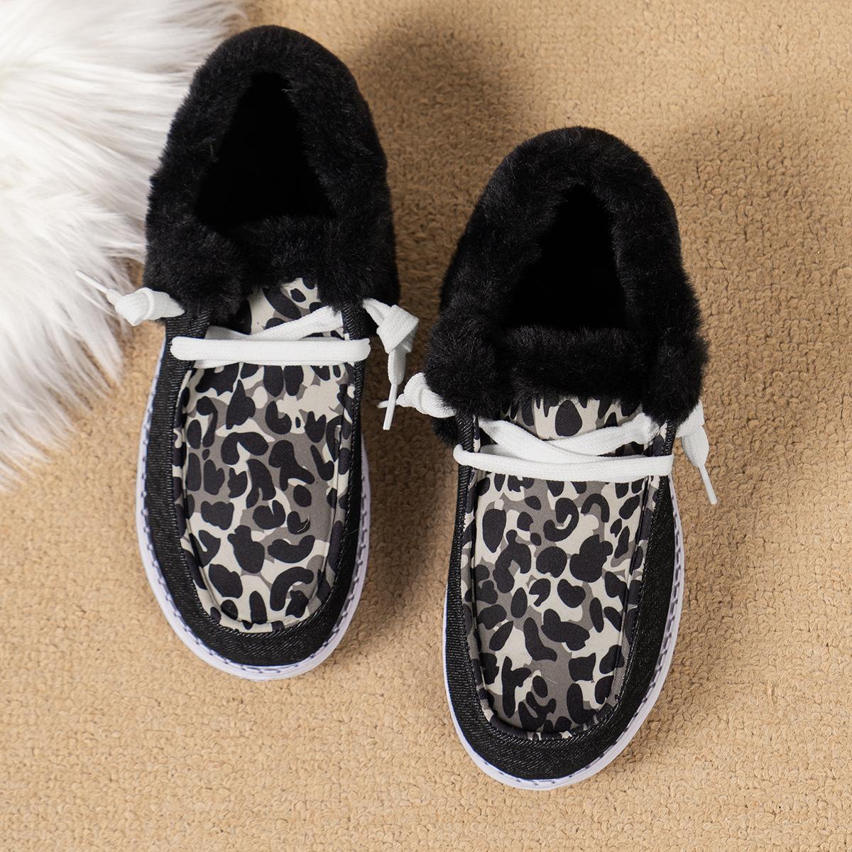 

Европейские американские рождественские принтованные хлопковые туфли 2024 года, зимние туфли на шнуровке и плюшевые туфли на плоской подошве, большие теплые повседневные туфли с низким верхом 36