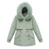 Winter, casual medium and long Korean version of women's warm loose large fur collar cotton-padded jacket