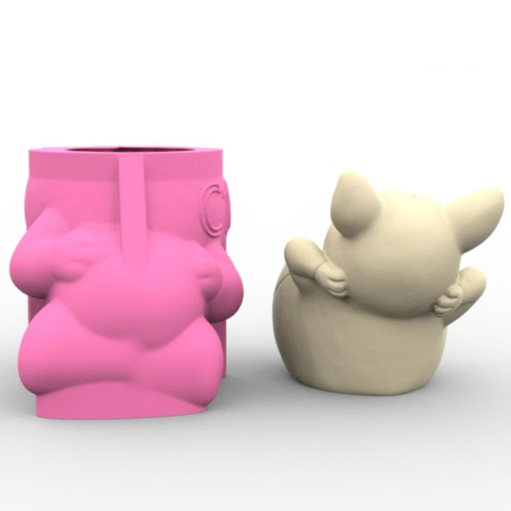 Practical Dog Flower Pots Sturdy Silicone Mould Cement Plaster Craft Supplies for Garden and Indoor Decoration