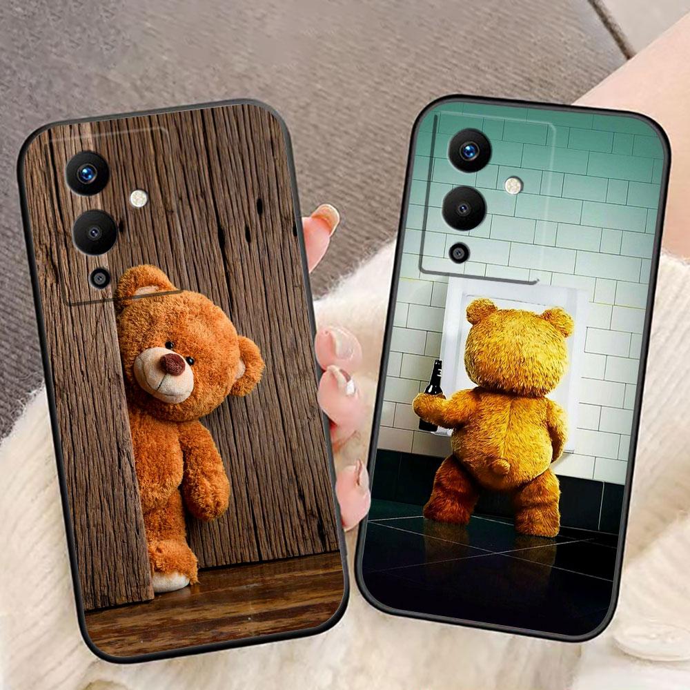 Naughty Cute Bear Cover Phone Case For Infinix NOTE 10 11 11S 12 GT 20 30 40 50 TECNO POVA NEO 2 4 5 6 7 Pro TPU Case Shell Capa