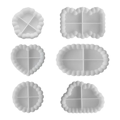 Blasen Aufbewahrungstablett Silikonform DIY Resin Gips Zement Geschenk Gussform Rund Blume Wolke Herzform Untersetzer Heimdeko