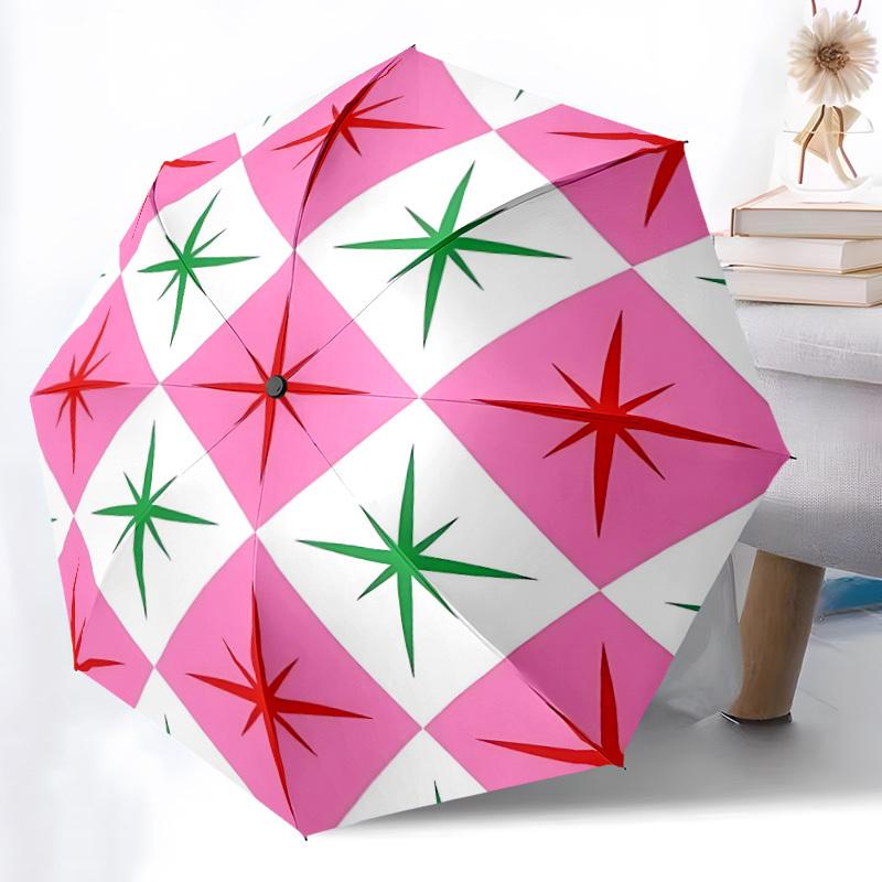 1pc Star PatternAutomatic Open/close Folding Umbrella, Compact Portable Travel Umbrella, Perfect Birthday/Holiday, Cute Umbrella y008