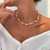 PuRui Trendy Gold Color Plastic Beads Creative Necklace for Women Retro Imitation Zircon Banquet Aesthetic Zircon Accessories