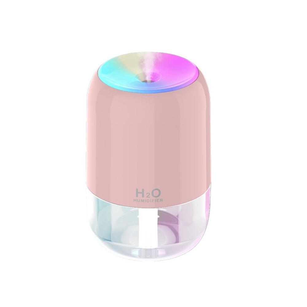 Water Replenishment Portable Air Humidifier Atmosphere Light Cool Mist Air Purifier  Office розовый