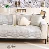 1pc Summer Cool Knitted Sofa Cushion, Plain Color Without Pattern, Non-slip Treatment On Backside, Soft and Machine Washable, Pet Friendly