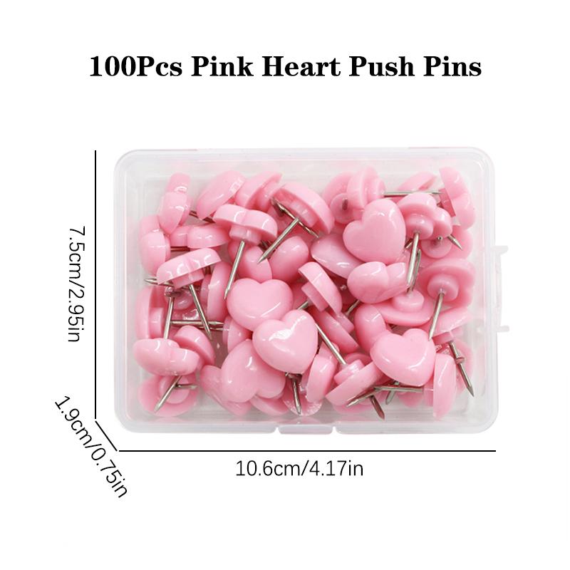 Ins Love Heart Shape Push Pins Safety Colored Push Pin Cork Board Thumb Tack Wall Pins School Stationery Office Binding Supplies