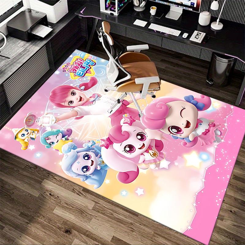 Pink Magical Girl Fairies Carpet For Playroom Bedroom Living Room Sofa Home Decor Kids Game Area Rug Nonslip Floor Mat