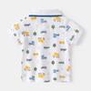 Boys Polo Shirt Short Sleeve Printed Lightweight Collared T Shirt Casual Summer Top Fashion Clothing for Toddler and Kids