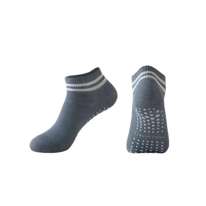 Enkellange Sportsokken met Antislip Grip en Gestreept Manchet voor Yoga en Fitness