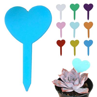 100Pcs Heart Shape Plant Tags Waterproof Gardening Labels Reusable Plastic Plant Markers for Plant Pots Flower Beds Herb Gardens
