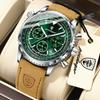 POEDAGAR Business Herren Armbanduhr Wasserdicht Leuchtend Datum Chronograph Sport Mann Uhr Leder Quarz Mode Herrenuhren Reloj