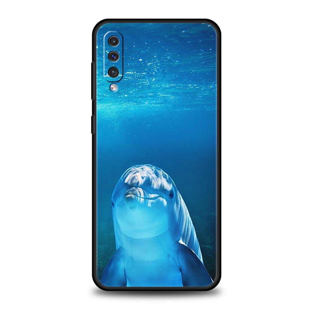 Ocean Animal Dolphin Phone Case for Samsung Galaxy A52 5G A12 A70 A50 A40 A20s A30 A10s A20e A10 A22 A72 A32 A02 A42 A04S Cover