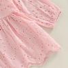 Toddler Baby Girls Clothes Set Solid Color Cutout Round Neck Long Sleeve T-shirt Tops and Elastic Casual Ruffle Shorts