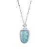 Women's Artistic Blue Jade Leaf Necklace with Gold Branch - New Chinese Style Luxury Design