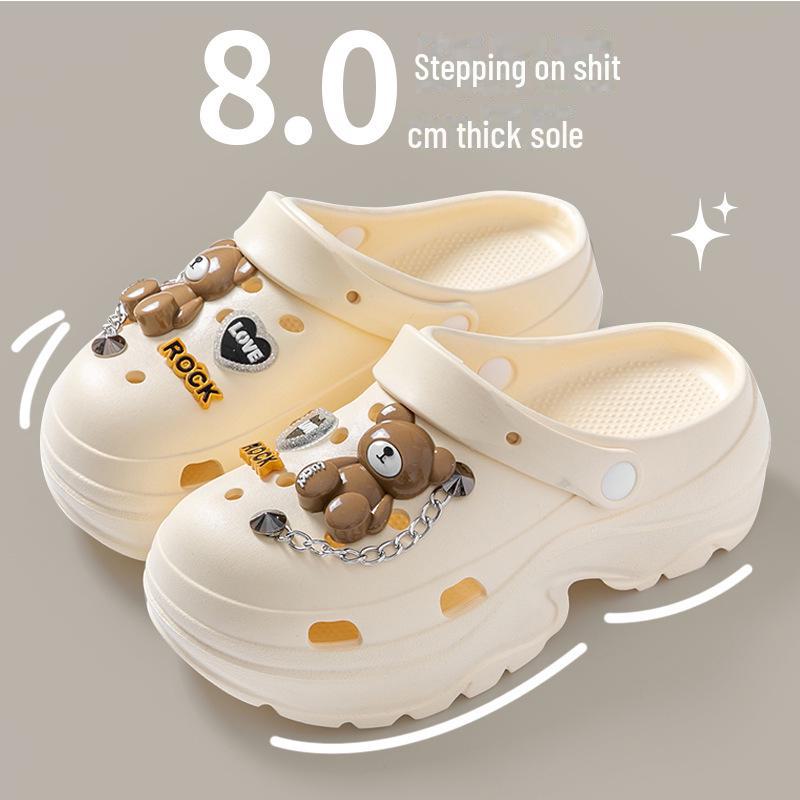 

Женские нескользящие сандалии из ЭВА на толстой подошве 2024 г.: Пляжная обувь с защитой от запаха для летнего ношения на открытом воздухе 34-35