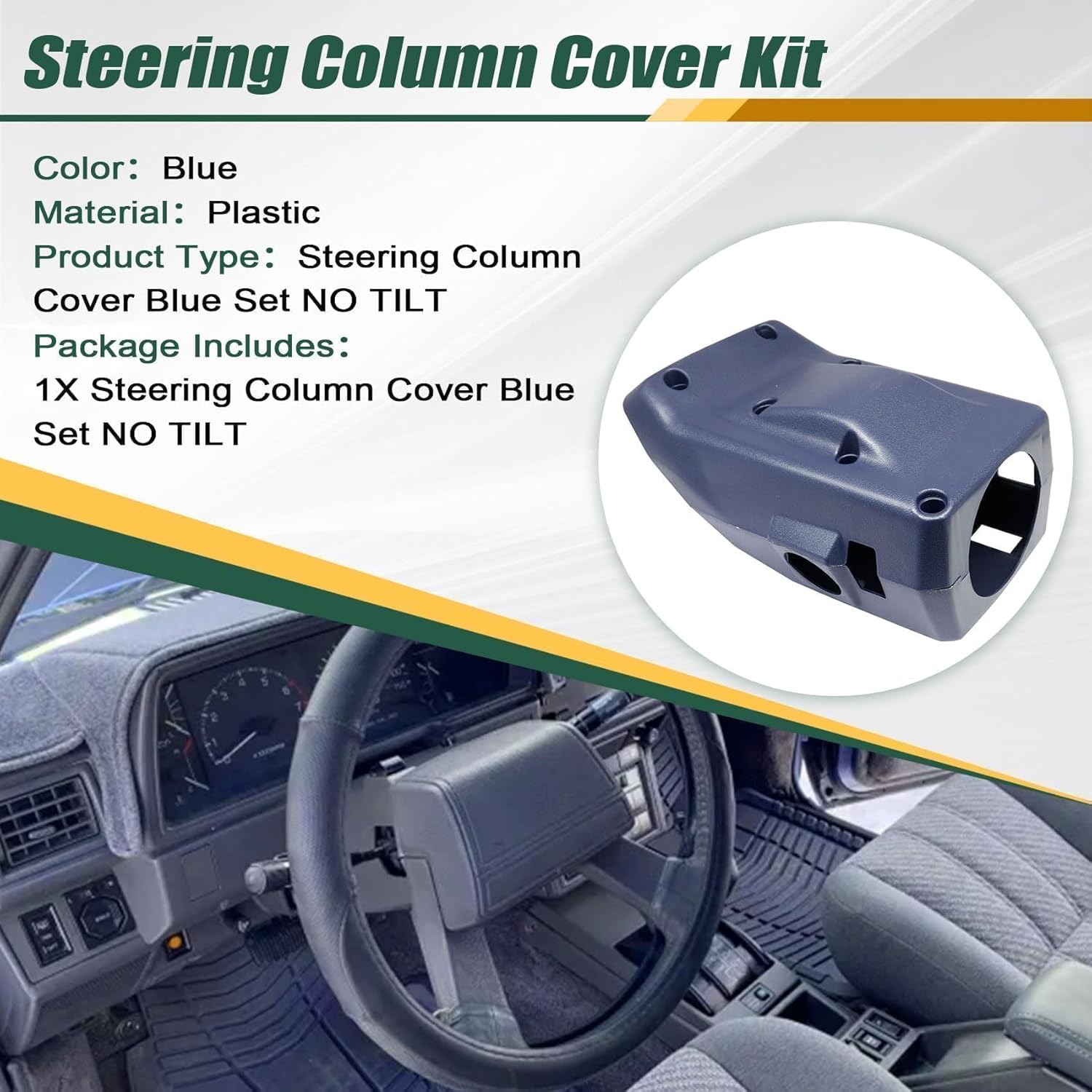 

Priprilod Steering Column Cover Blue Set Compatible with Toyota Pickup 1984-1988 Fit for Toyota 4Runner 1986-1989# 45286-35220 45287-35170 4528635220