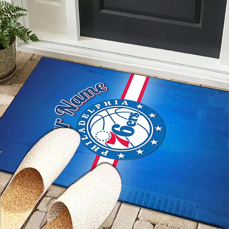 Custom Name76ers Basketball Team Carpet, Indoor Rug, Chair Rug, Living Rooms, Doormat Made From Polyester Home Decor Birthday Christmas Gifts