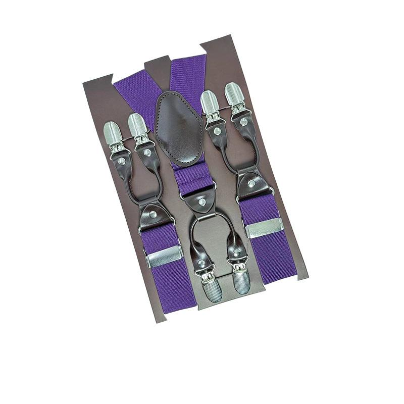 6 Clips Men'S Suspender Belt, Strap Thickened Elastic Belt, High-Quality Hardware Accessories