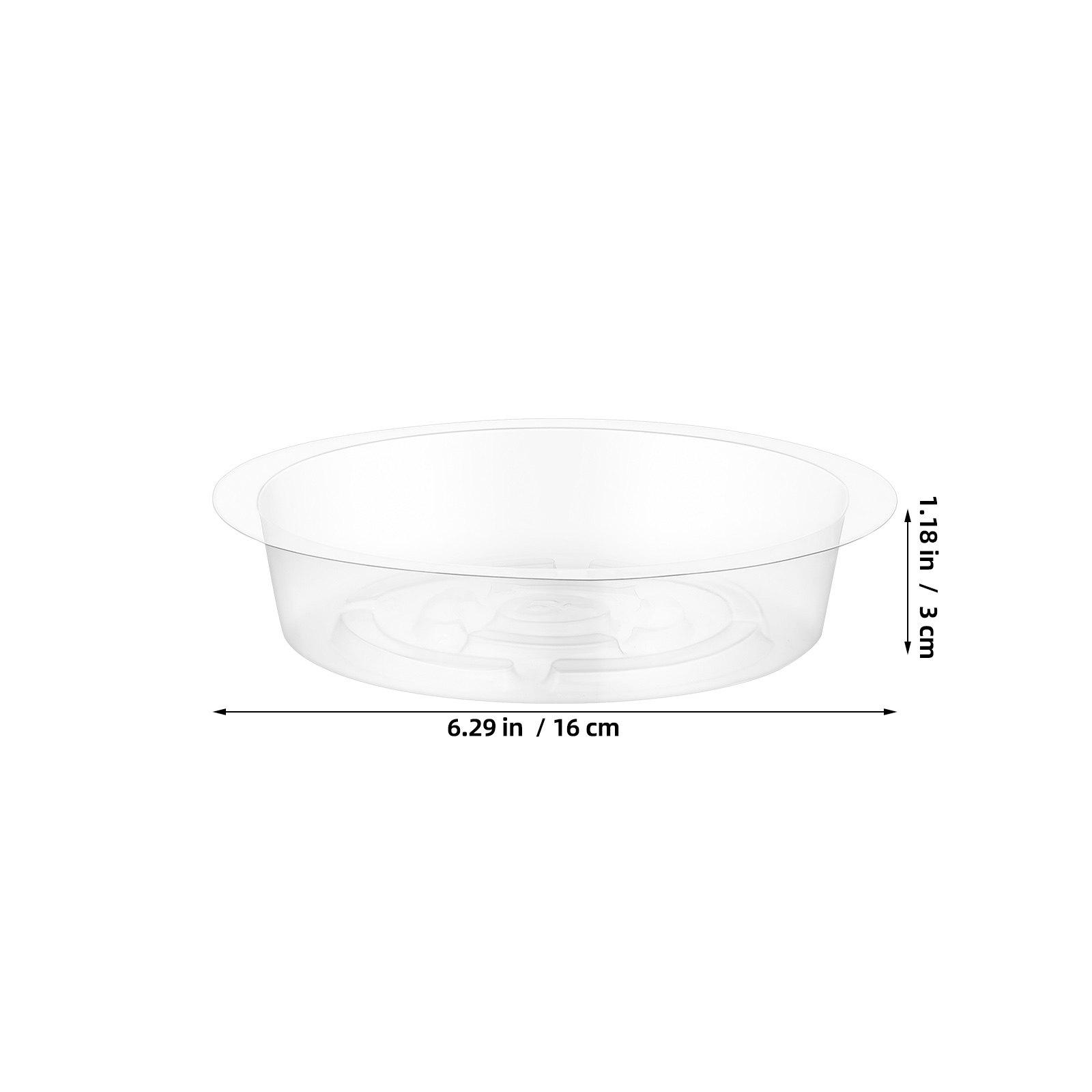 60pcs Plastic Flower Pot Tray 6 Inch Round Flower Pot Trays Clear Plastic Plant Base 16cm Reusable Drip Trays For Home Garden