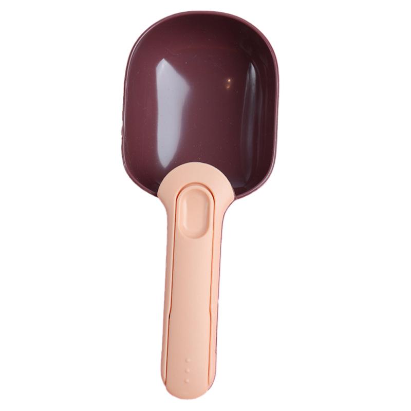 

Dog Cat Food Spoon Pet Food Spoon Canning Spoon Handle With Clip Design Cat Food Shovel coffee + pink