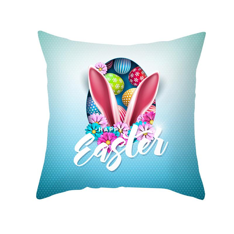 

Easter Pillowcase Home Cartoon Rabbit Egg Print Peach Skin Sofa Pillowcase Office Cushion 45 * 45Cm (without pillow core)