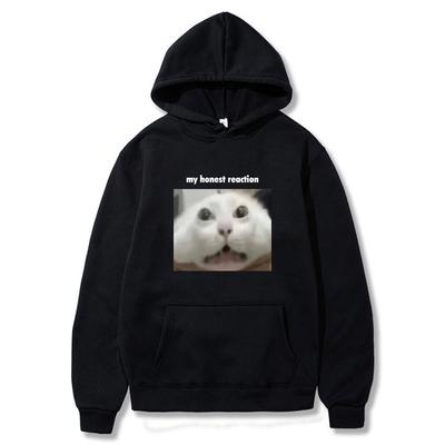 My Honest Reaction T-Shirt Funny Cat Meme Graphic Printed Men Women Clothing Fashion Casual Wears Winter Spring Couple Clothes