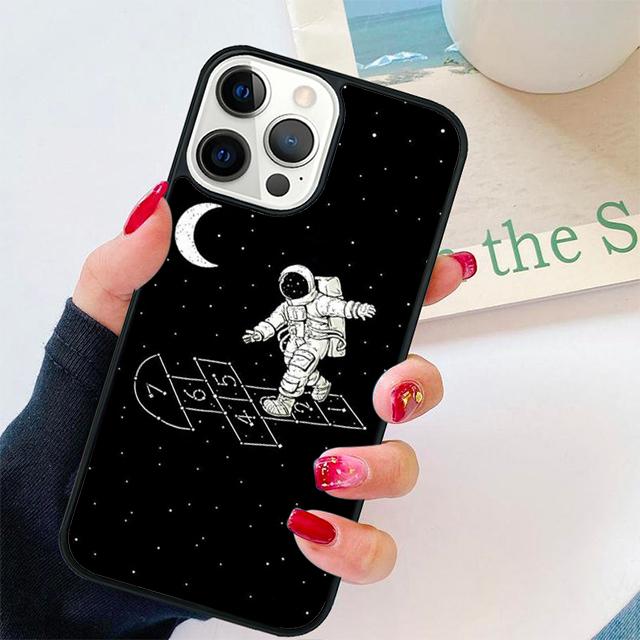 Space Astronaut illustration Coque Shell For iPhone 17 Air 15 16 14 13 12 Pro Max 11 Pro Max Plus Phone Case Cover