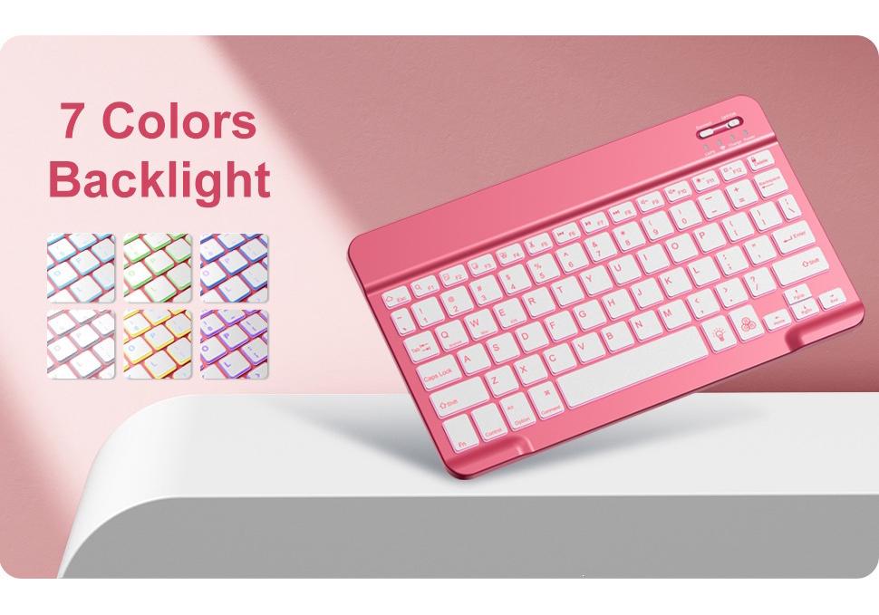 iPad A16 Backlit Bluetooth Keyboard Case for Air 1 10.9" with Pencil Charging Slot
