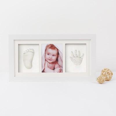 Newborn Full Moon 100 Days First Birthday Baby Hand and Footprint Souvenir Photo Frame