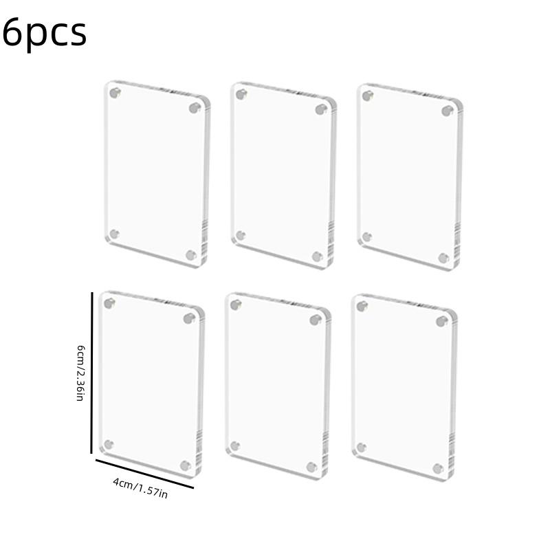 1/6Pcs Transparent Acrylic Photo Frames Universal Double Sided Magnetic Picture Frame Wall Mount for Home Decor Living Room Display Hold Family Photos