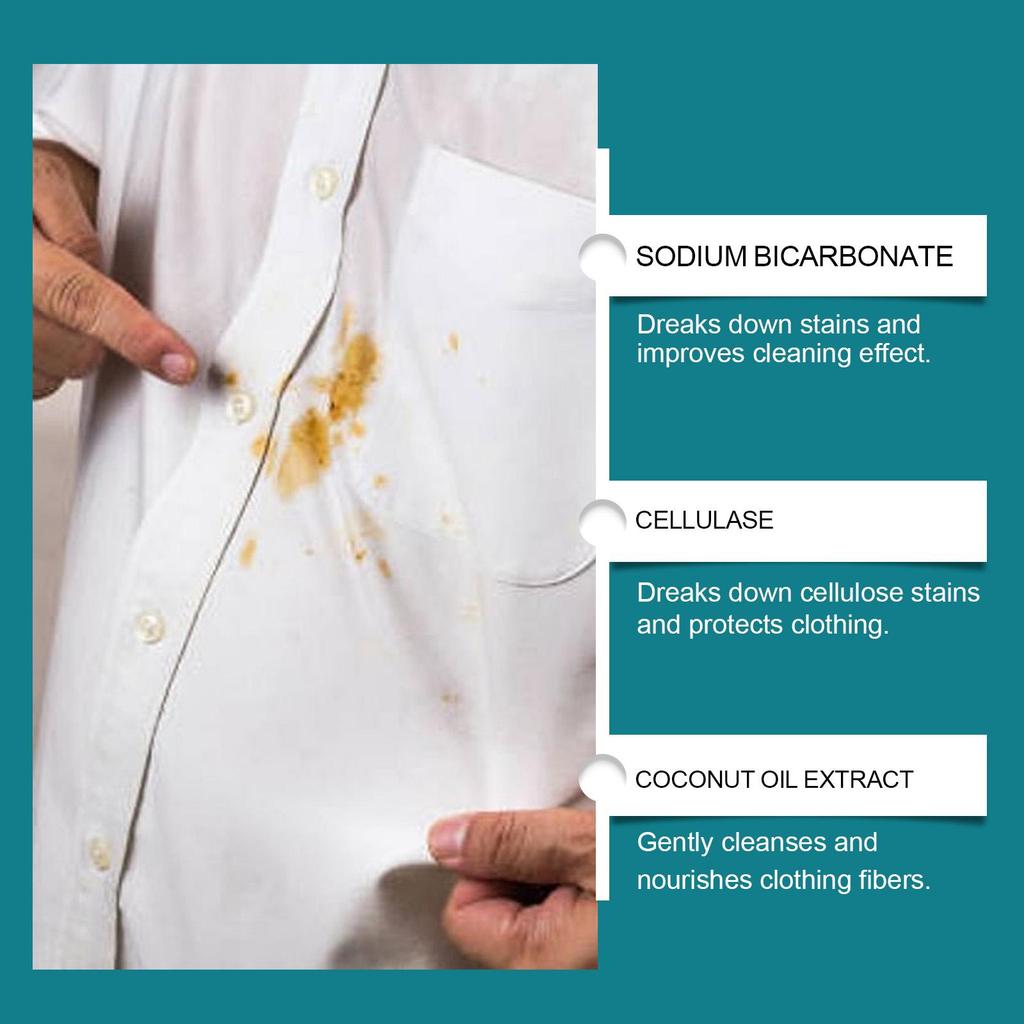 Laundry Stain Remover Spray: A powerful penetrating agent for clothes Specifically designed to clean collars and whiten fabrics before washing