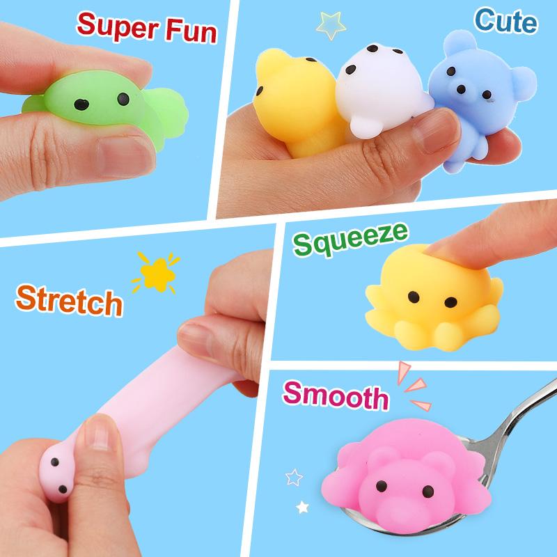 10-50PCS Mini Kawaii Mochi Squishy Toys for Kids Birthday Party Favors Pinata Filler School Prizes Christmas Stocking Stuffers